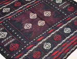 Χειροποίητο Χαλί Persian Kilim Wool Black-Red 128Χ128