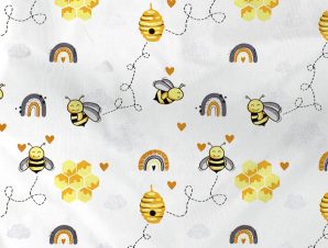 Πάνα Χασέ (80×80) Dimcol Honey Bee 545 White-Yellow