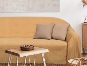 Ριχτάρι Τριθέσιου Καναπέ (180×300) Das Home Throws 0242 Ochre